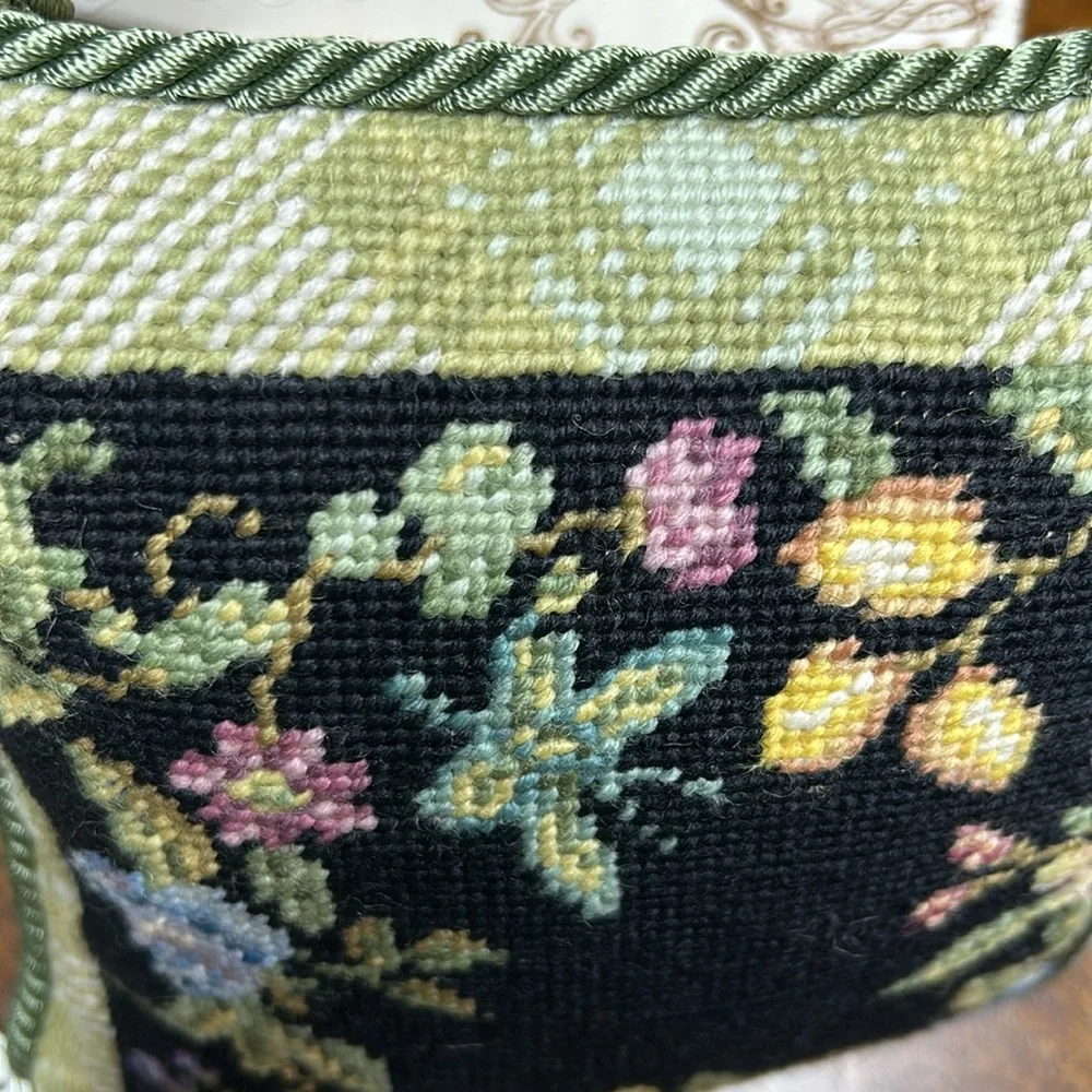 Grannycore accent pillows 11”x11” NWT embroidered butterflies floral print nwt